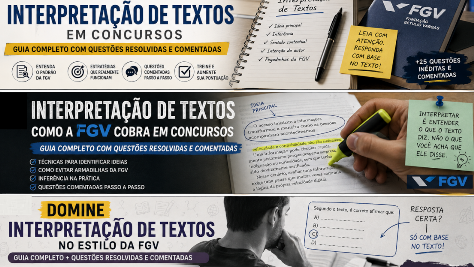 Como a FGV Cobra Interpretação de Textos em Concursos: Guia com Questões Resolvidas e Comentadas